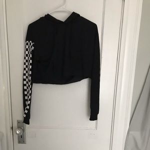 Cropped Checkerboard Hoodie